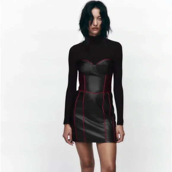 Brand new! Zara faux leather dress Brand new! Zara faux leather dress